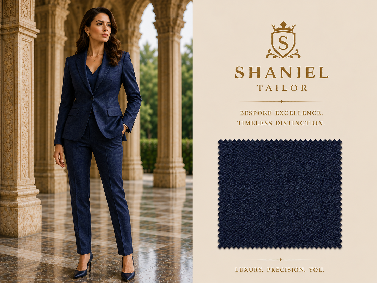 Elegant Navy Women's 2-Piece Suit